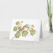 Autumn Sparrow Blank Note Card Greeting Card カード (正面)