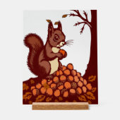 🐿️ Autumn Squirrel Acrylic Sign - Desk Decor 🍂 アクリルサイン (正面)