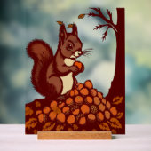 🐿️ Autumn Squirrel Acrylic Sign - Desk Decor 🍂 アクリルサイン (ニュートラル)