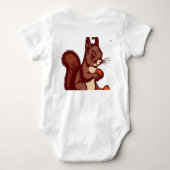 🐿️ Autumn Squirrel Baby Bodysuit Front & Back ベビーボディスーツ (裏面)
