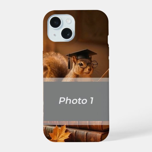 Autumn Squirrel Back to School Teacher iPhone Case 15ケース (裏面)