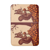 🐿️ Autumn Squirrel Bath Mat - Bathroom Floor Deco バスマット (正面縦)