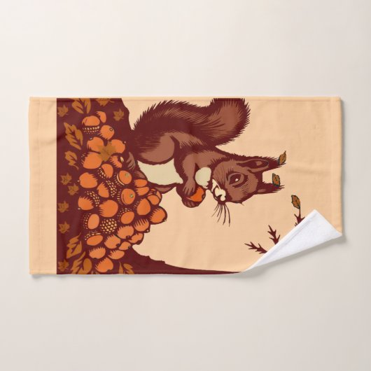 🐿️ Autumn Squirrel Bath Towel Set バスタオルセット (ハンドタオル)