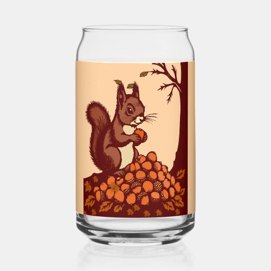 🐿️ Autumn Squirrel Can Shaped Glass ガラス缶 (裏面)