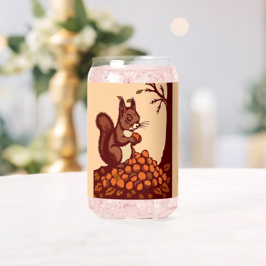 🐿️ Autumn Squirrel Can Shaped Glass ガラス缶 (インサイチュ (ウェディング))