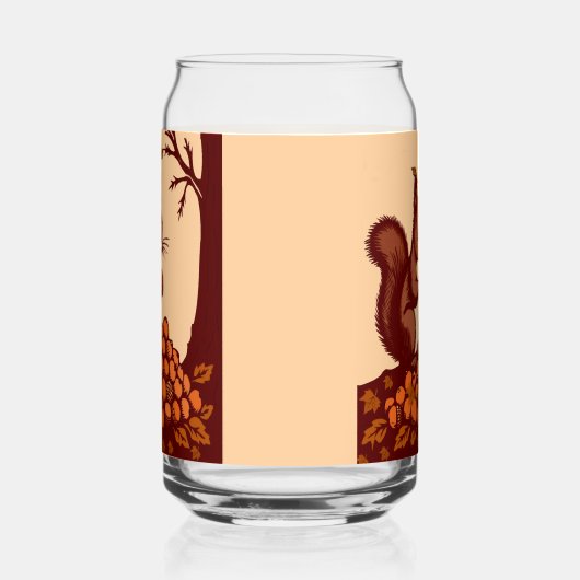 🐿️ Autumn Squirrel Can Shaped Glass ガラス缶 (右)
