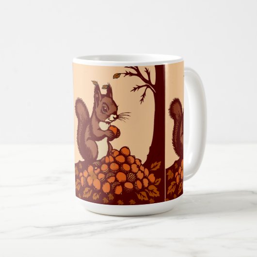 🐿️ Autumn Squirrel Classic Coffee Mug コーヒーマグカップ (正面右)