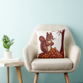 🐿️ Autumn Squirrel Decorative Pillow クッション (椅子)