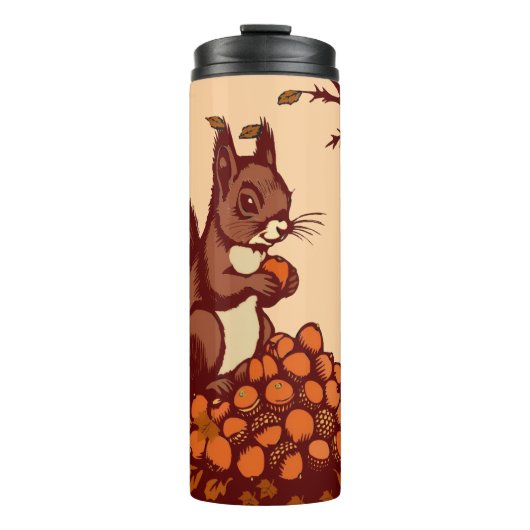 🐿️ Autumn Squirrel Insulated Travel Mug タンブラー (正面)