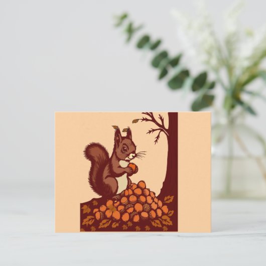 🐿️ Autumn Squirrel Invitation Card 招待状 (スタンド正面)