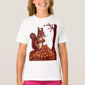 Autumn Squirrel Kids' Classic T-Shirt Front/Back Tシャツ (正面)