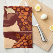 🐿️ Autumn Squirrel Kitchen Towel - キッチンタオル (四つ折り)