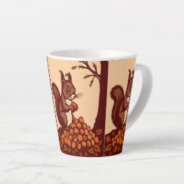 🐿️ Autumn Squirrel Latte Mug  カフェラテマグ