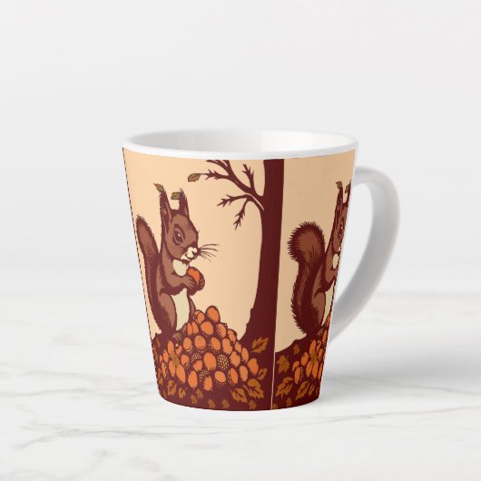 🐿️ Autumn Squirrel Latte Mug  カフェラテマグ (右アングル)