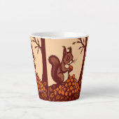 🐿️ Autumn Squirrel Latte Mug  カフェラテマグ (正面)