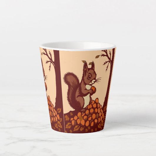 🐿️ Autumn Squirrel Latte Mug カフェラテマグ (正面)