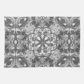 Autumn Squirrel Mandala Hand-Drawn キッチンタオル (横)