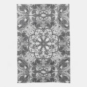 Autumn Squirrel Mandala Hand-Drawn キッチンタオル (縦)