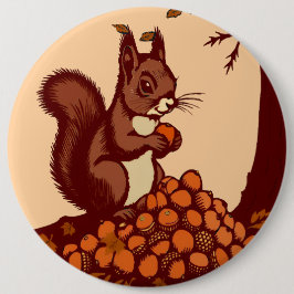 🐿️ Autumn Squirrel Pin Button / Badge - Clothing  缶バッジ