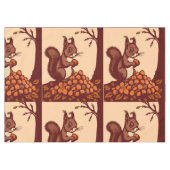 🐿️ Autumn Squirrel Tablecloth - Peach テーブルクロス (正面(横))
