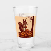 🐿️ Autumn Squirrel Tall Drinking Glass - Grand タンブラーグラス (正面)