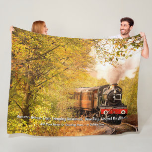 Autumn Steam Train, Bewdley, UK – 名前を追加 フリースブランケット