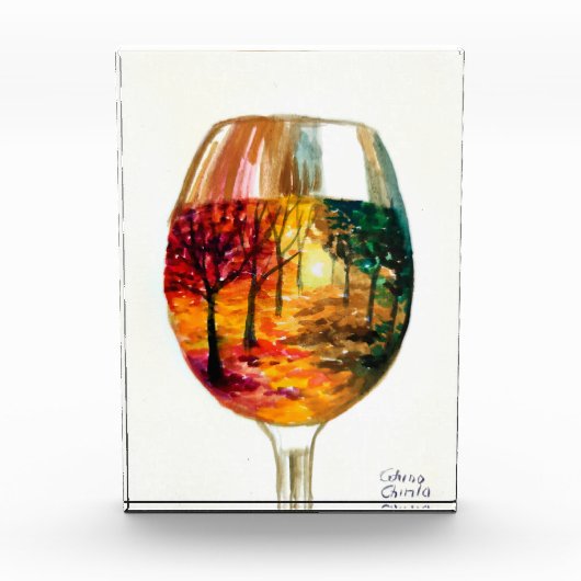 Autumn story in a glass of wine   フォトブロック (正面)