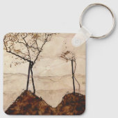 Autumn Sun and Trees by Egon Schieleヴィンテージ・アート キーホルダー (裏面)