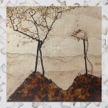 Autumn Sun and Trees by Egon Schiele, Vintage Art ジグソーパズル<br><div class="desc">Autumn Sun and Trees (1912) by Egon Schiele is a vintage expressionist fine art nature landscape painting. The sun is shining on a crisp fall season morning with two trees with branches about to lose their leaves in the gentle breeze. They are swaying on small mountain tops or hills on...</div>