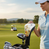 Autumn Sunflower Monogram ゴルフヘッドカバー