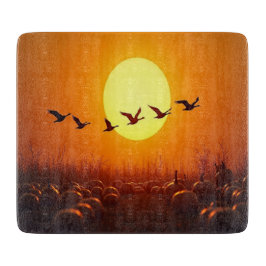 Autumn Sunset Glass Cutting Board カッティングボード