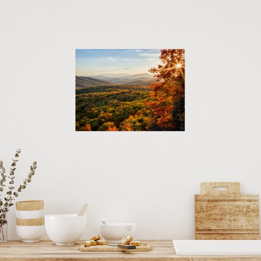 Autumn Sunset | North Carolina ポスター (キッチン)