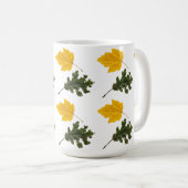 Autumn Symmetry Leaf Pattern コーヒーマグカップ (正面右)