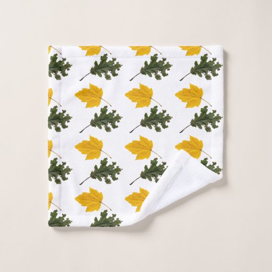Autumn Symmetry Leaf Pattern バスタオルセット (ウォッシュタオル)