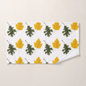 Autumn Symmetry Leaf Pattern バスタオルセット (ハンドタオル)