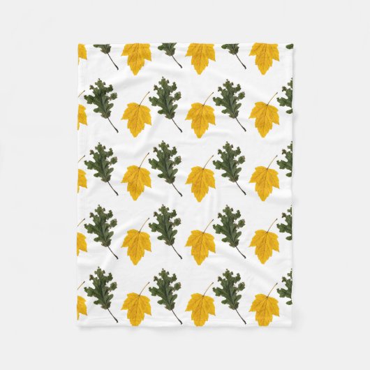 Autumn Symmetry Leaf Pattern フリースブランケット (正面)