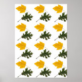 Autumn Symmetry Leaf Pattern ポスター (正面)