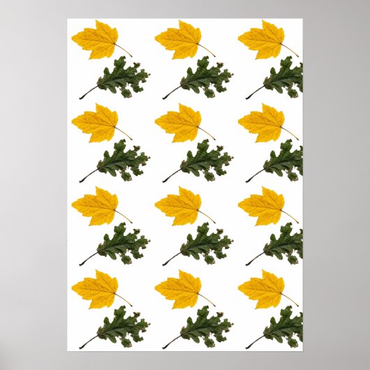 Autumn Symmetry Leaf Pattern ポスター (正面)