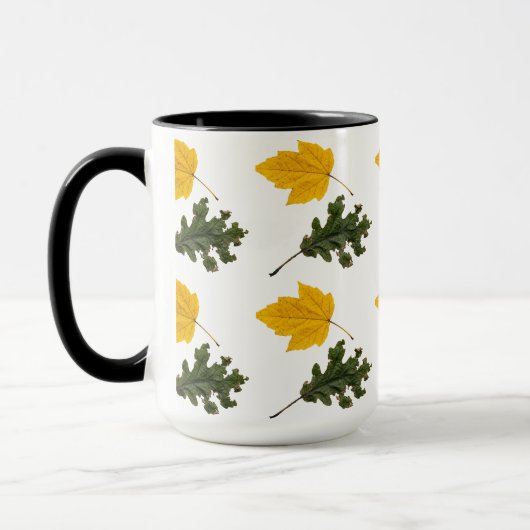 Autumn Symmetry Leaf Pattern マグカップ (左)