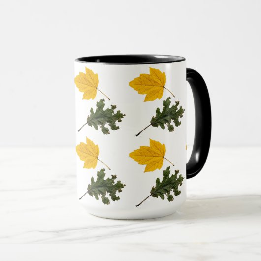Autumn Symmetry Leaf Pattern マグカップ (正面右)