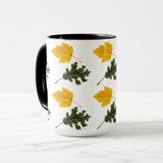Autumn Symmetry Leaf Pattern マグカップ (正面左)