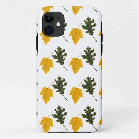 Autumn Symmetry Leaf Pattern Case-Mate iPhoneケース (裏面)