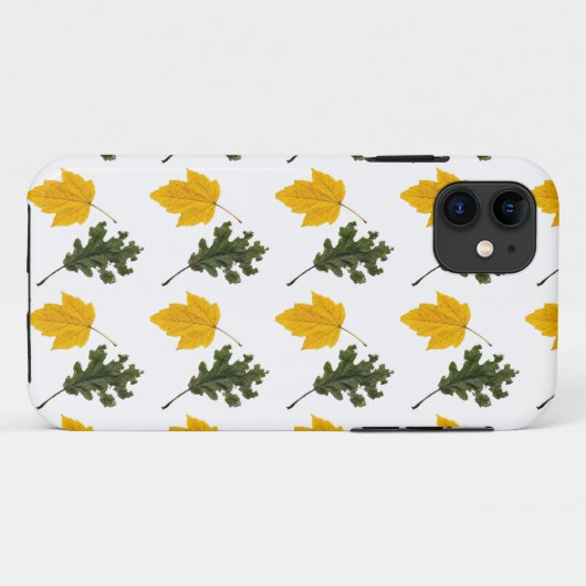 Autumn Symmetry Leaf Pattern Case-Mate iPhoneケース (裏面(横))