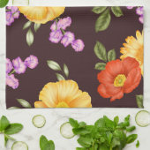 Autumn Symphony - Floral Design  キッチンタオル (折り畳み)