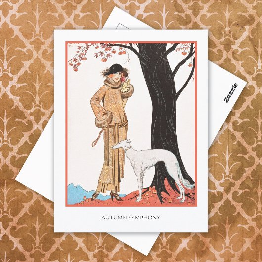Autumn Symphony George Barbier Fashion Postcard ポストカード