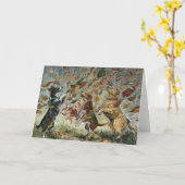 Autumn Tailwag Whimsical Golden Retriever Dogs カード (黄色い花)