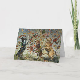 Autumn Tailwag Whimsical Golden Retriever Dogs カード