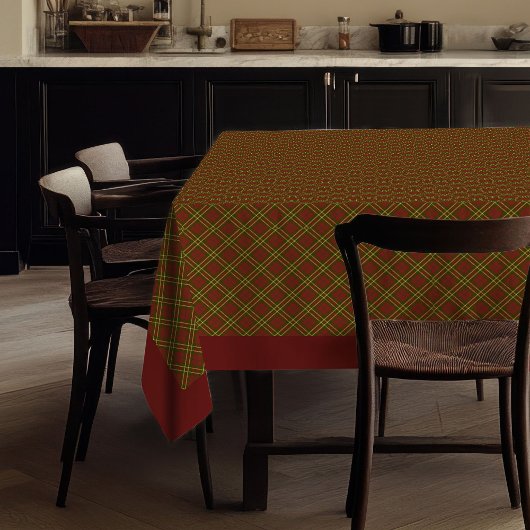 Autumn Tartan Tablecloth Elegant Checkered Style テーブルクロス