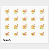 Autumn Teacup Sticker ラウンドシール (シート)