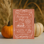 Autumn Terracotta Friendsgiving Dinner Party 招待状